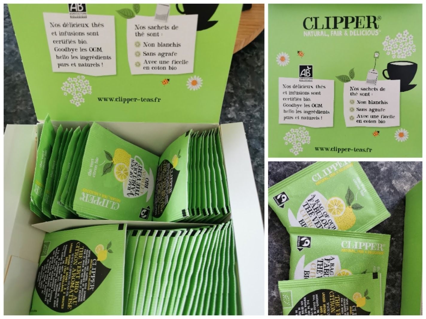 Thé vert bio citron Clipper - 50 sachets