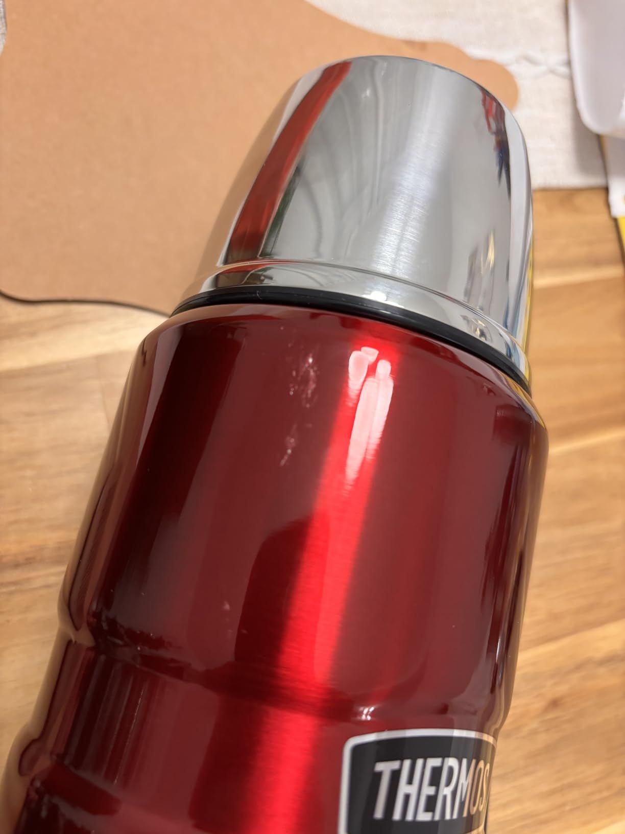 Thermos Très Grande flasque de 1,2 L en Acier Inoxydable, Rouge Cranberry, 1,2 l