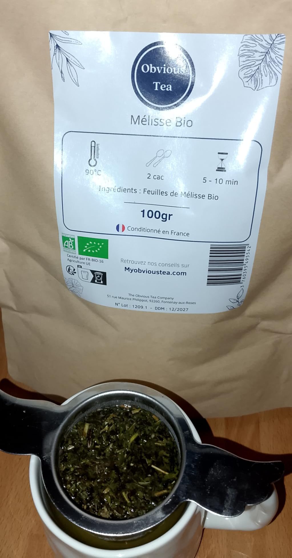 Feuilles de mélisse bio en vrac pour tisane apaisante