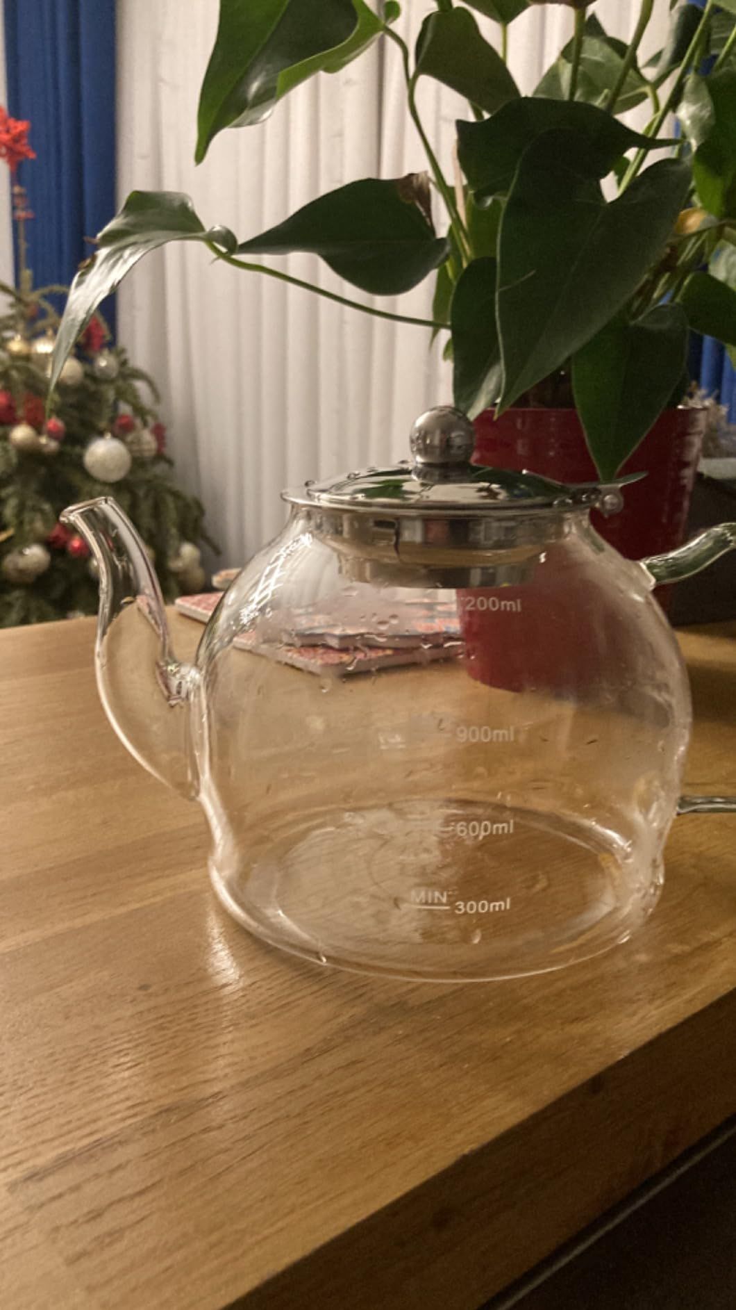 1200ml Theiere en Verre Borosilicate avec Infuseur, Pots à thé en Vrac, Coffre-fort pour Cuisinière