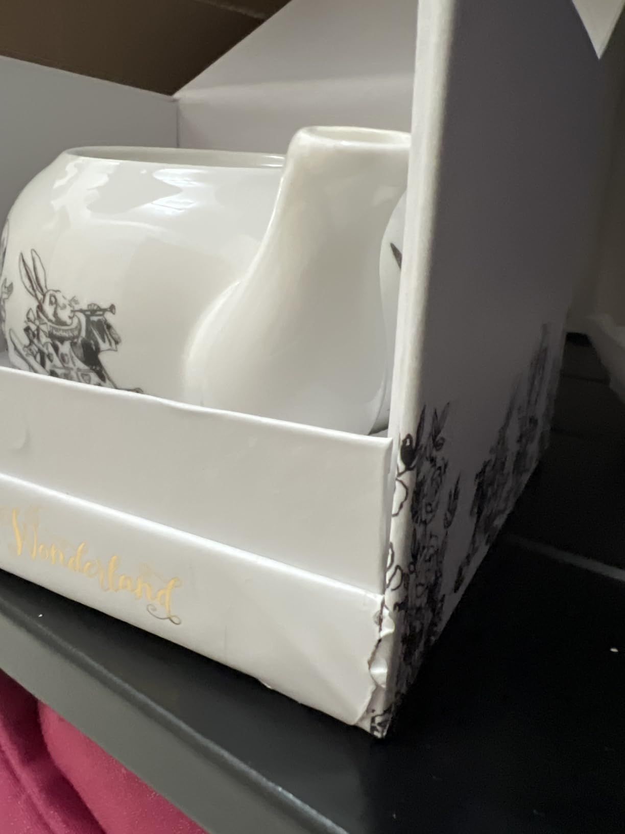 V&A Alice In Wonderland Mini Théière Dans Boîte Cadeau, 450Ml, Blanc