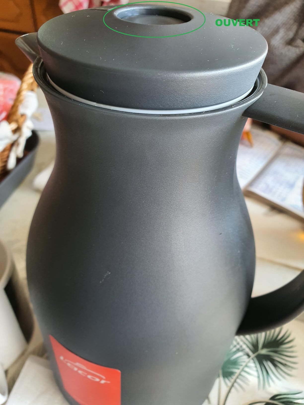 Lacor 62563 62563 Bouteille isotherme sans BPA avec double paroi et couche de verre à l'intérieur, Gris mat, 1'00 L, Polypropylène