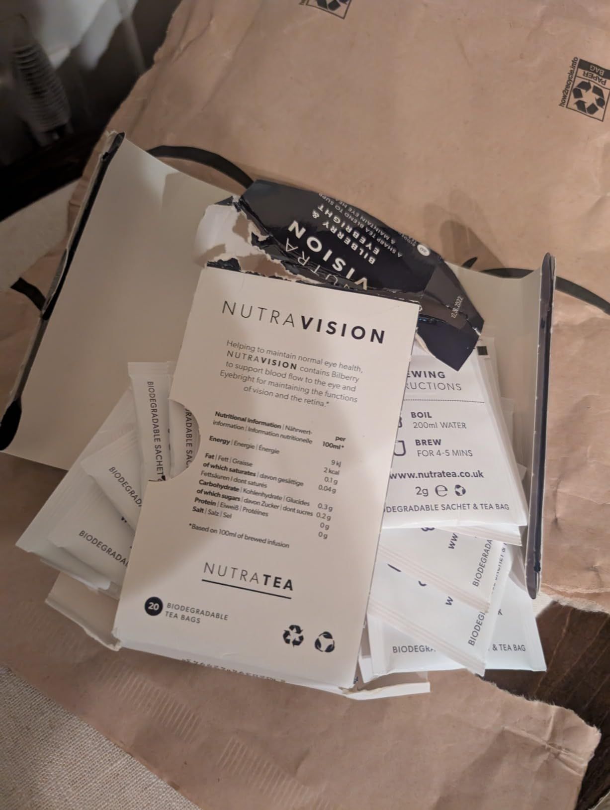 Thé NutraVision pour la santé et le confort des yeux