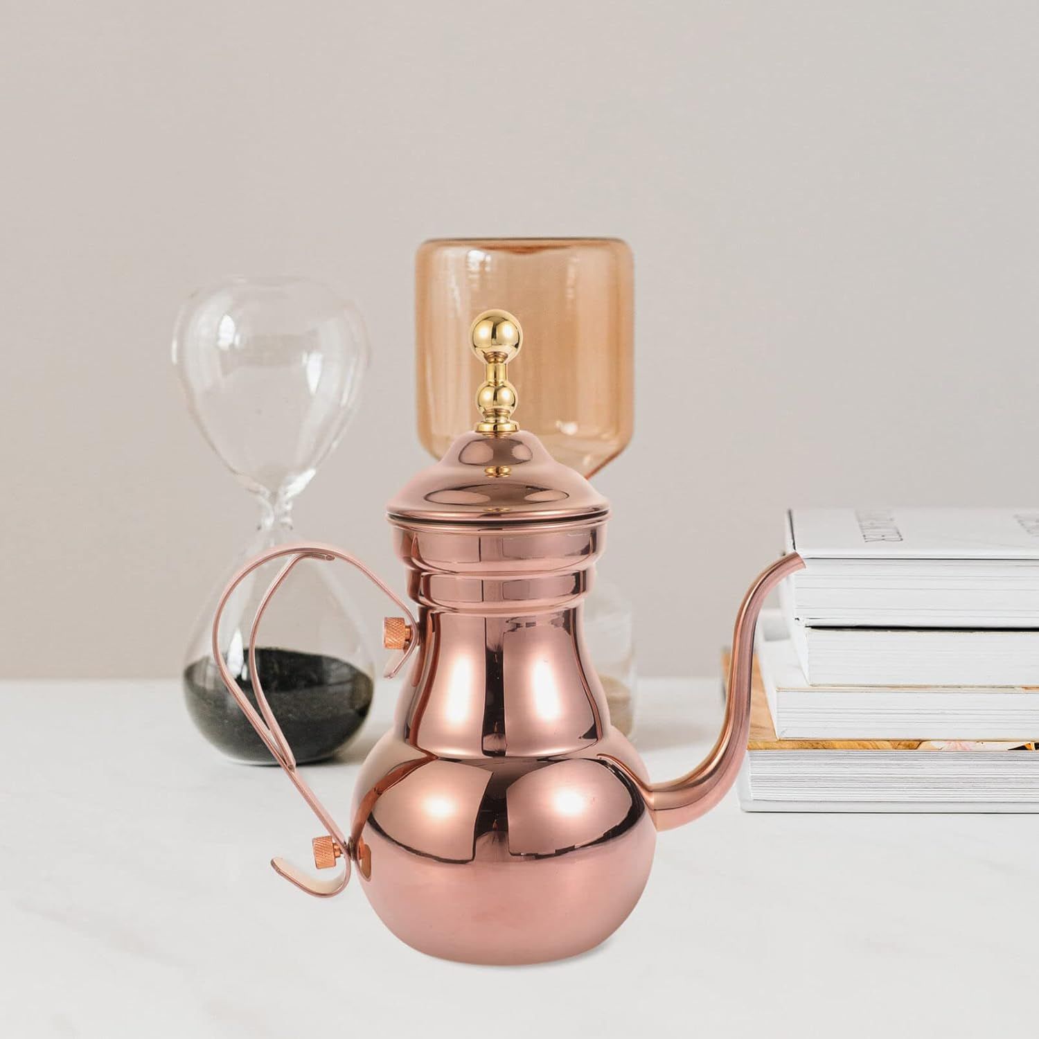 OSALADI Théière en acier inoxydable avec passoire 700 ml Style oriental Bouilloire à café Long bec étroit pour thé Maison Bureau Gastronomie