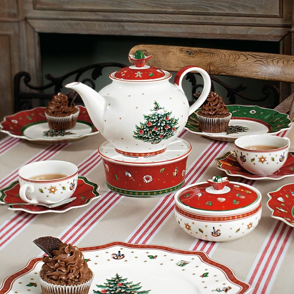 Villeroy & Boch Toy's Delight, Cafetière/Théière, 1,5 litre, Porcelaine Premium, Blanc/Rouge/Vert