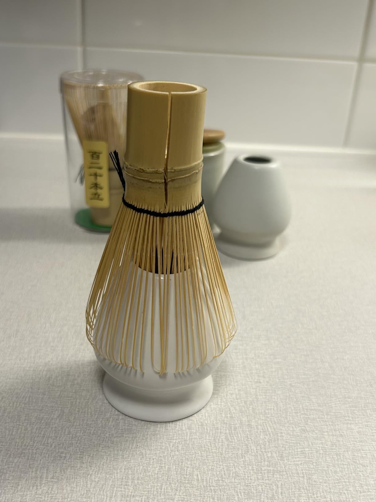 Artcome Service à Thé Japonais - Kit de Cérémonie Matcha Fait à la Main avec Bol, Fouet, Cuillère, Porte-Fouet en Céramique et Boîte à Poudre