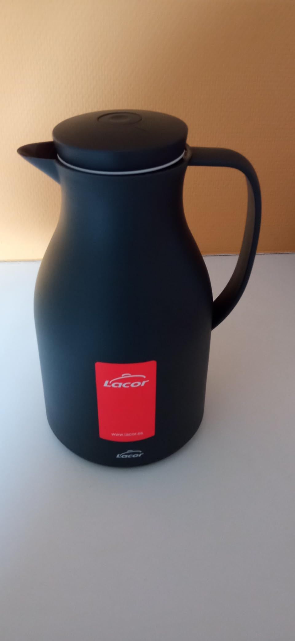 Lacor 62563 62563 Bouteille isotherme sans BPA avec double paroi et couche de verre à l'intérieur, Gris mat, 1'00 L, Polypropylène