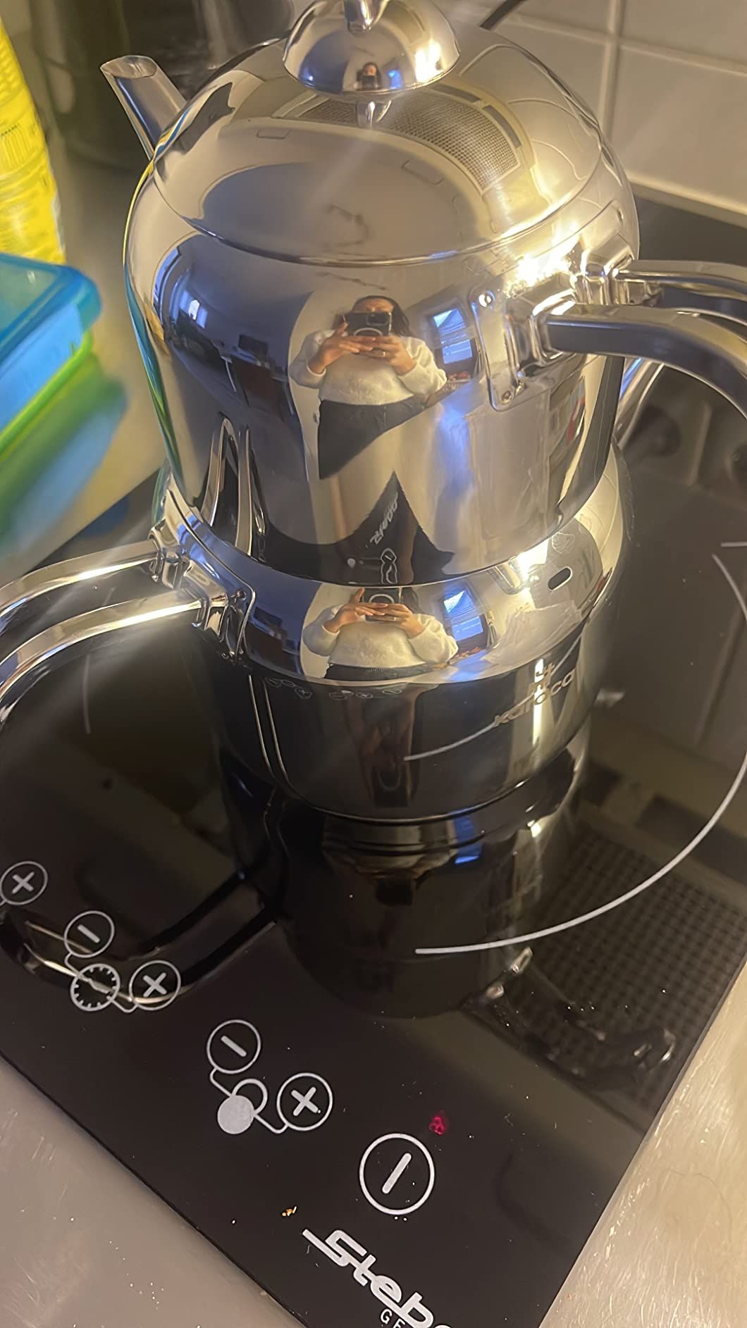 Karaca Manes Mini ensemble de théières en métal - Convient pour théière turque, caydanlik, Demlik, théière turque, thé