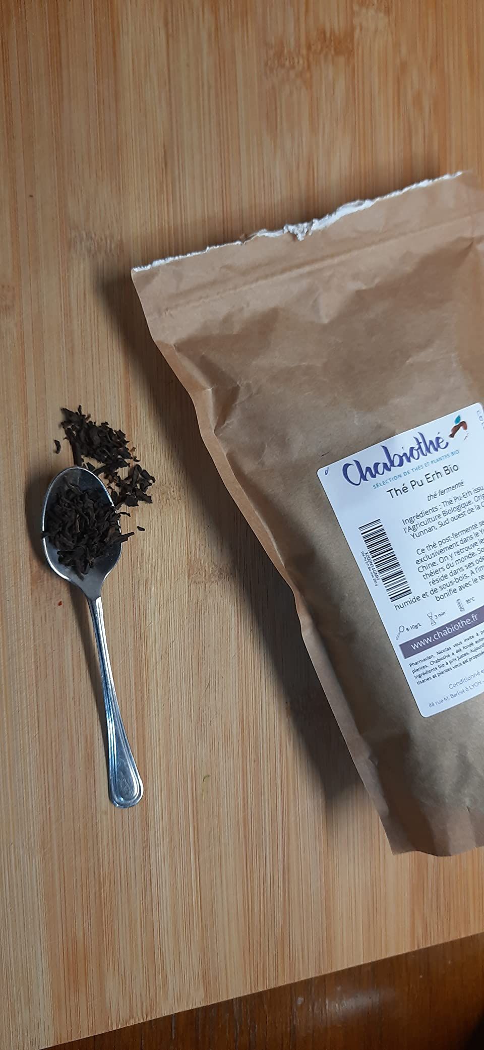 thé pu erh bio en vrac 200g origine yunnan