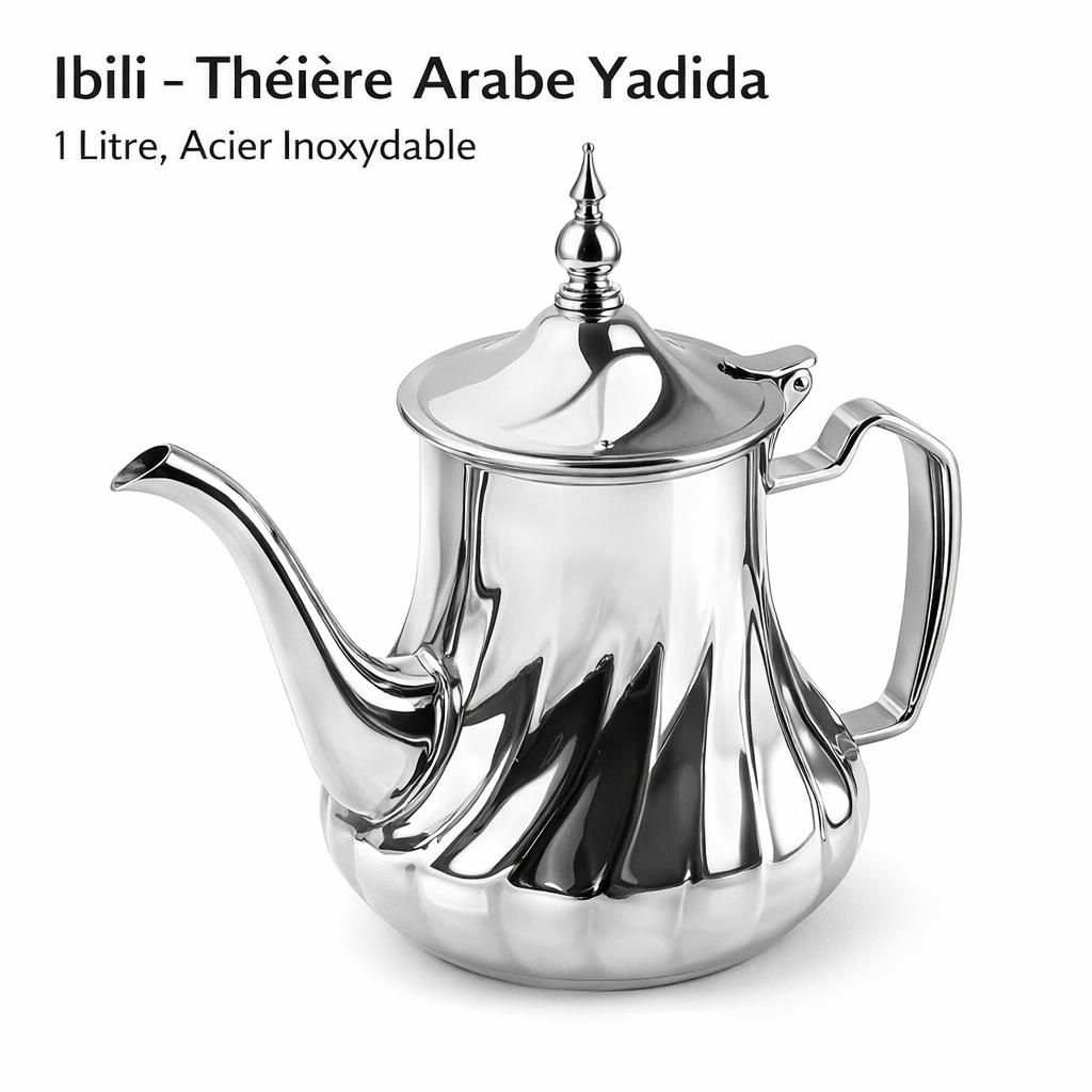 Ibili - Théière Arabe Yadida, 1 Litre, Acier Inoxydable