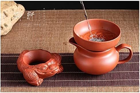 Zisha Kung fu Théière en céramique violette faite à la main Motif crapaud chinois Violet