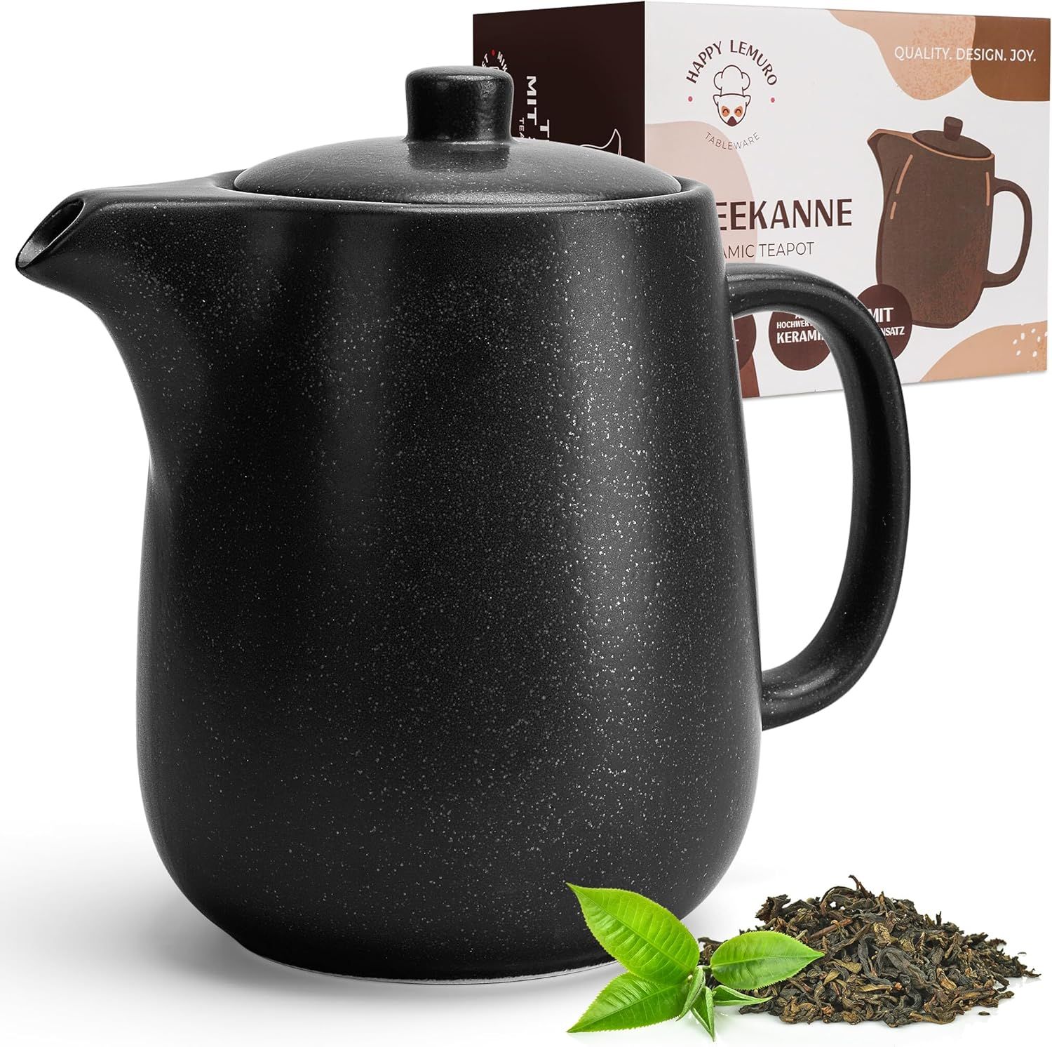 Théière en Céramique Avec Infuseur - Grande Théière de 1,2 L Avec Passoire Pour Thé en Vrac