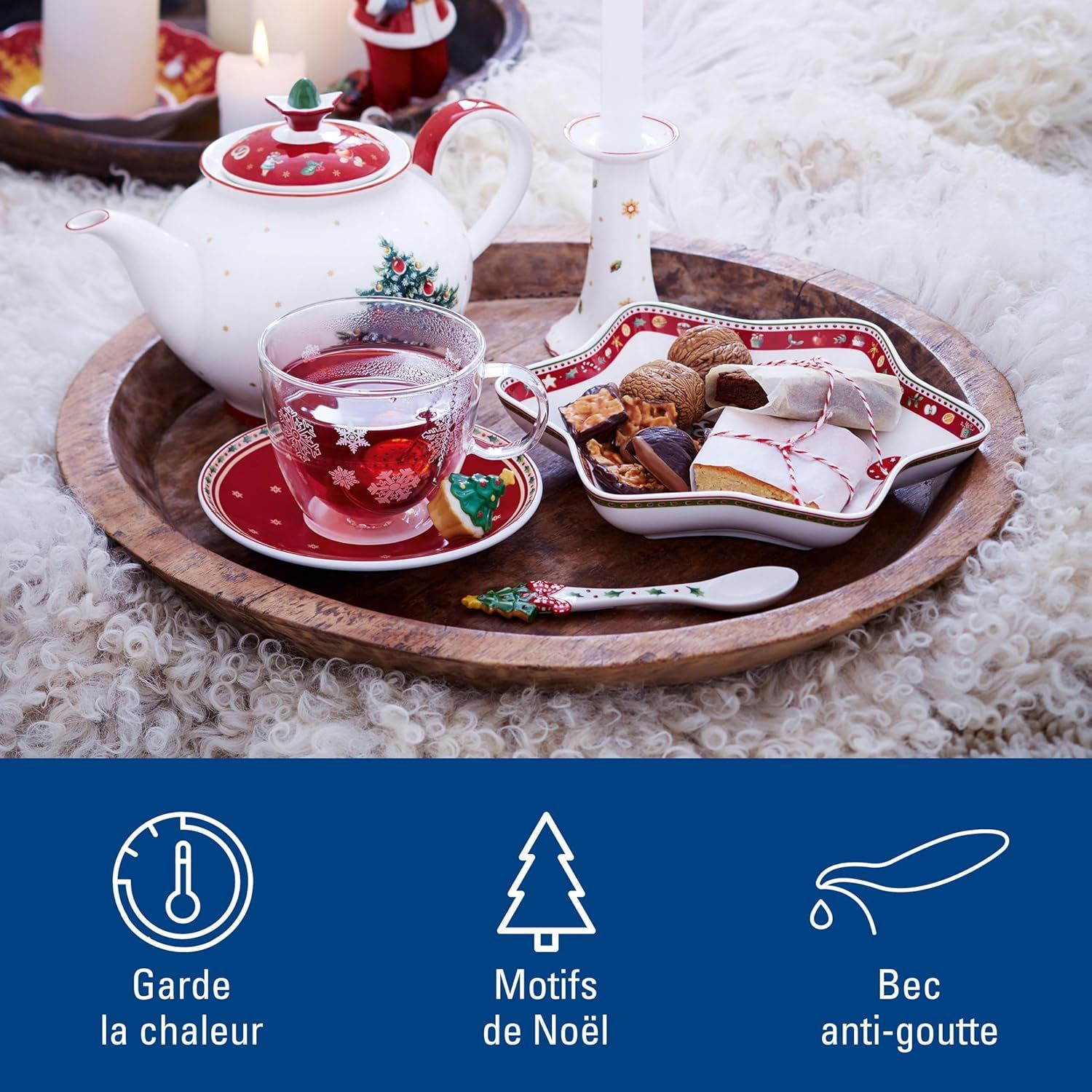 Villeroy & Boch Toy's Delight, Cafetière/Théière, 1,5 litre, Porcelaine Premium, Blanc/Rouge/Vert