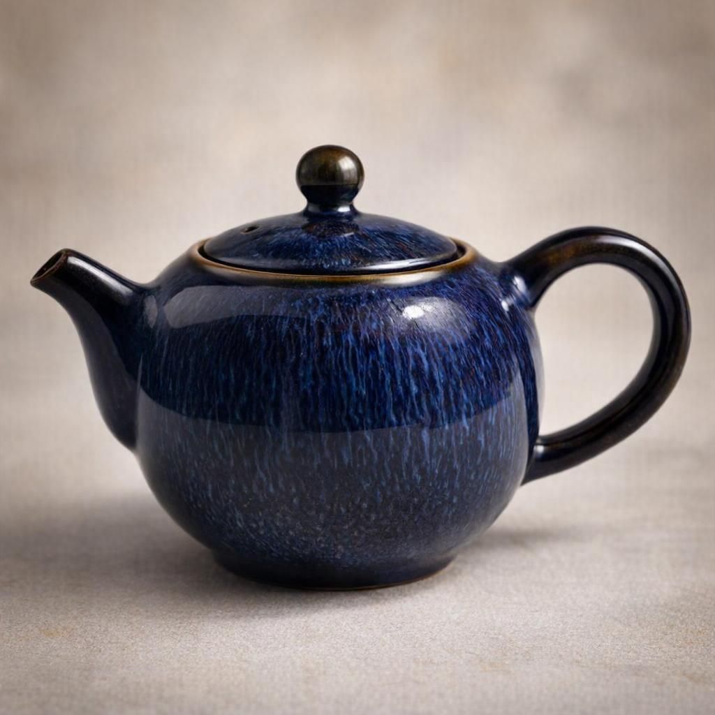 Théière chinoise traditionnelle chinoise en porcelaine de 255 g - Théière en céramique émaillée pour service à thé Gongfu