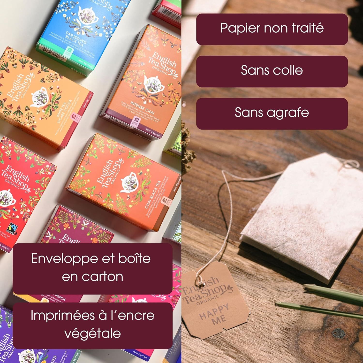 Tisane d'hibiscus écoresponsable - 100 sachets sans caféine