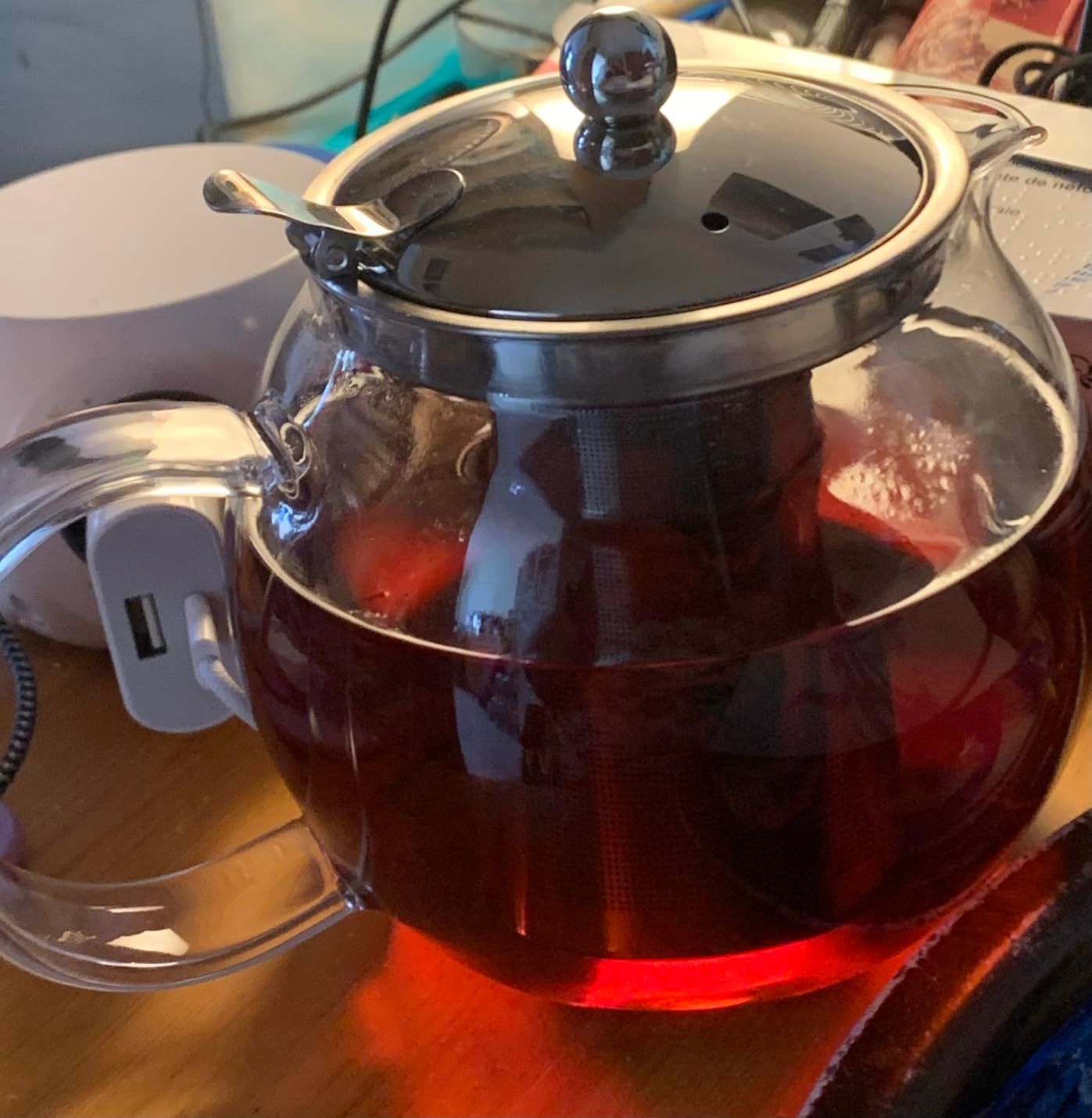 Teabloom Classica Théière en Verre 1,2 L – Résistante à la Chaleur avec Infuseur Amovible en Acier Inoxydable – Théière Design pour Thé en Vrac et Infusions