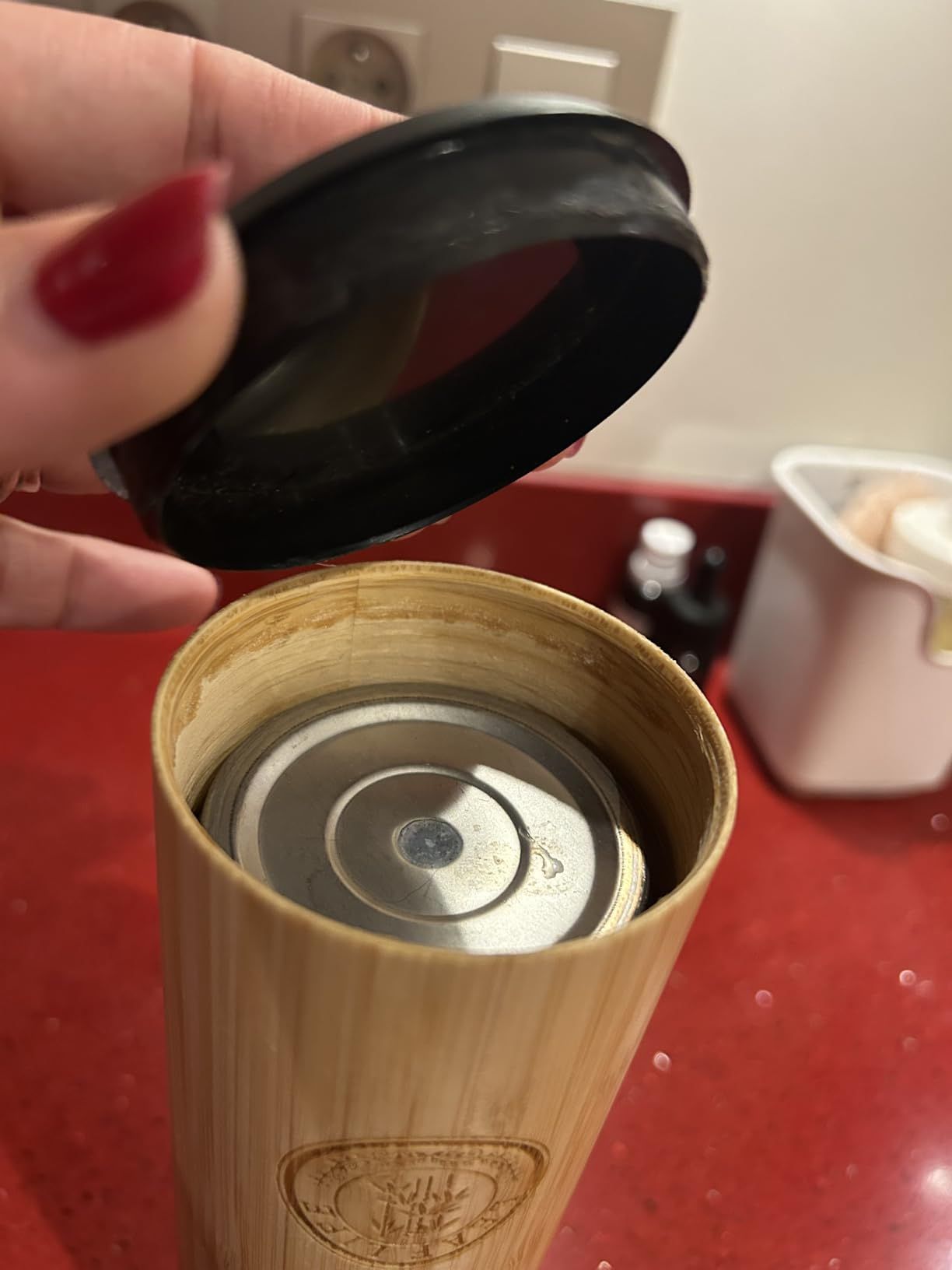 LeafLife Infuseur thé Bouteille en Bambou Premium avec Filtre 500ml – Préserve le Froid et la Chaleur pendant 12h – Bouteille infusion Isolée sous Vide