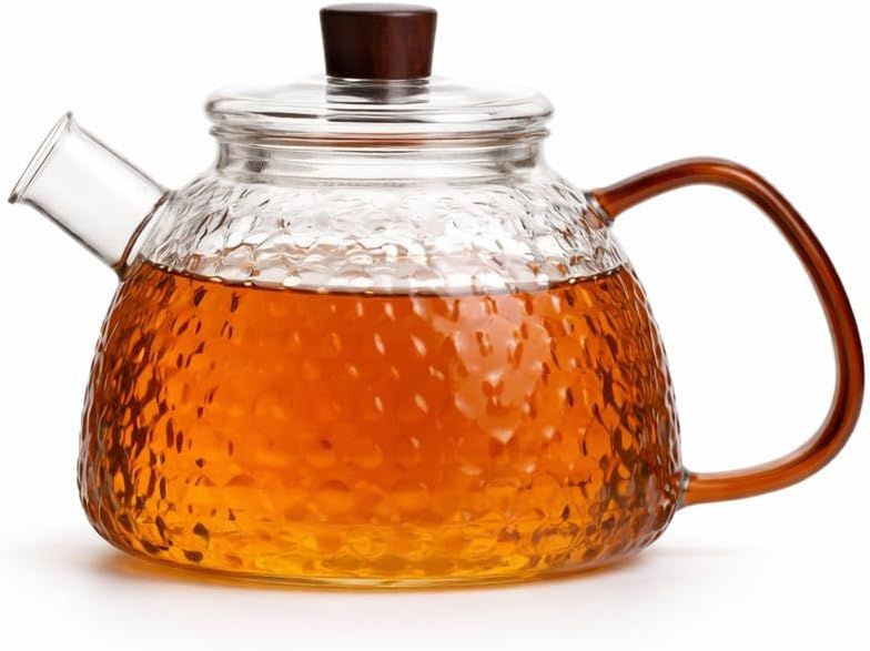 Point-Virgule théière avec filtre en verre borosilicate martelé 1000ml