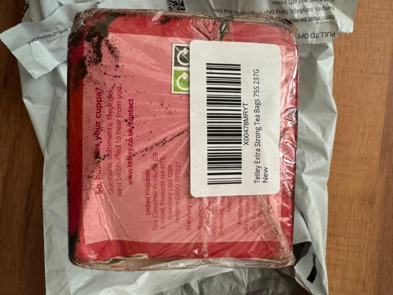 Sachets de thé extra fort Tetley 75 x 250 g