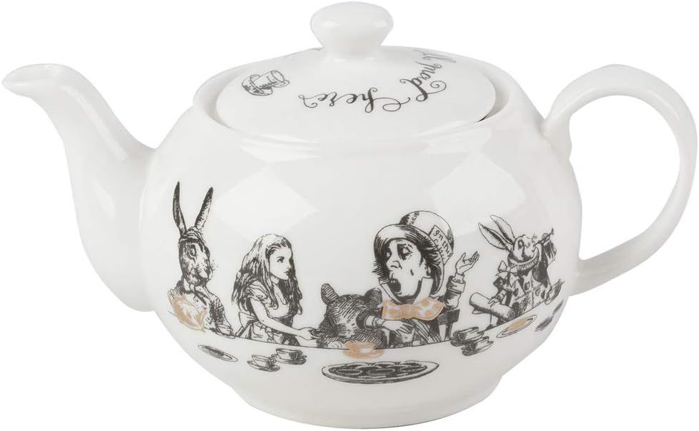 V&A Alice In Wonderland Mini Théière Dans Boîte Cadeau, 450Ml, Blanc