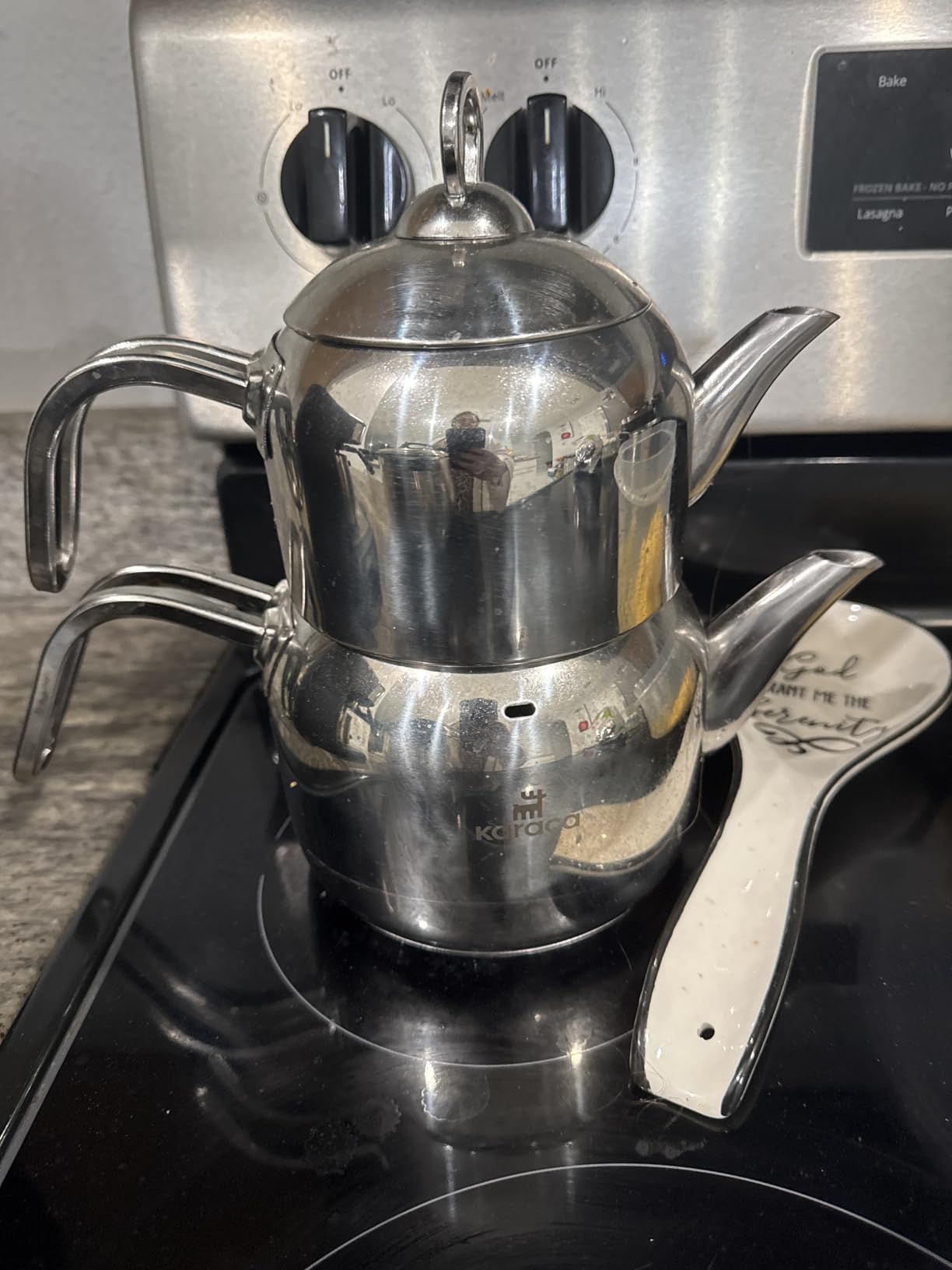 Karaca Manes Mini ensemble de théières en métal - Convient pour théière turque, caydanlik, Demlik, théière turque, thé