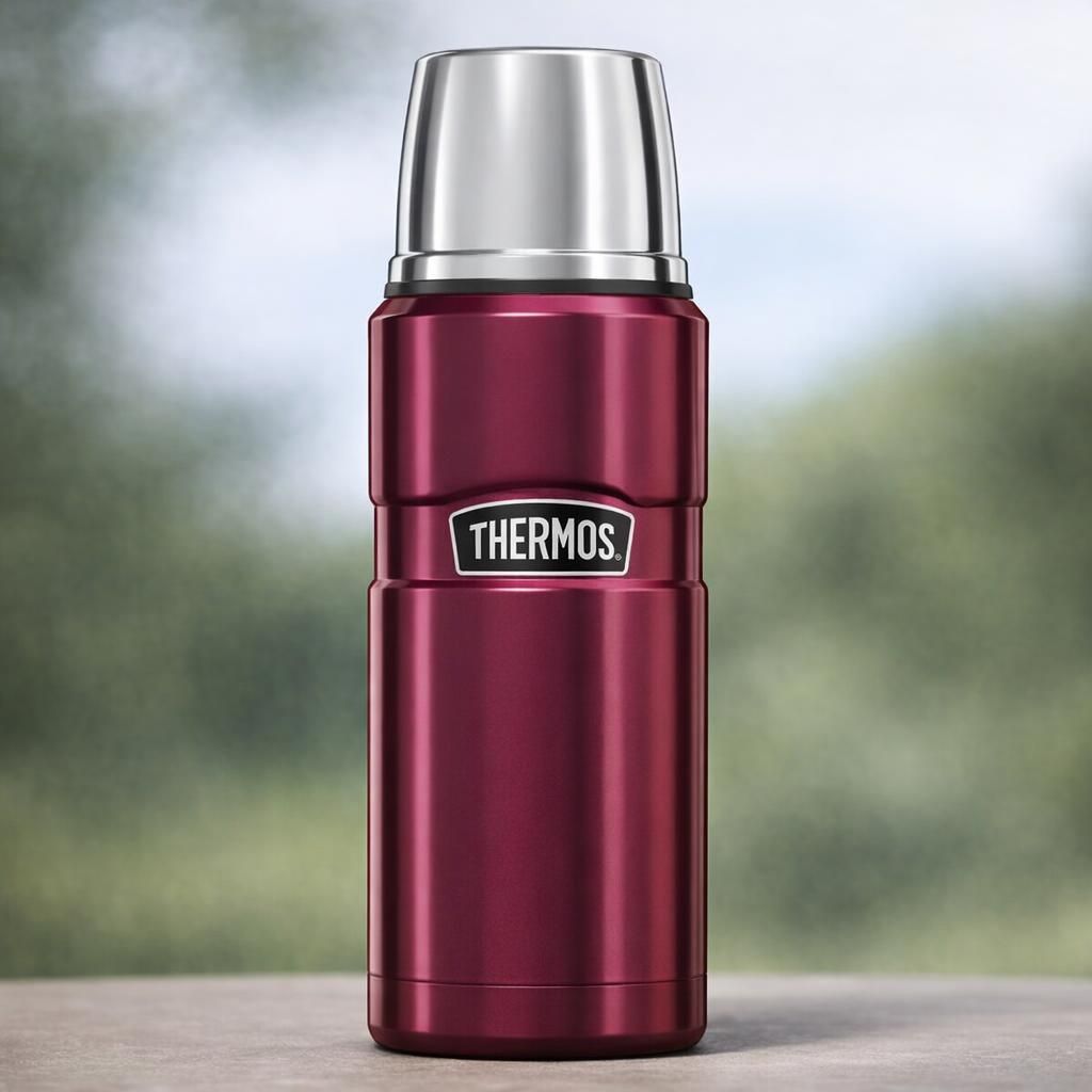 Thermos 125182 King Bouteille Isotherme INOX Framboise 470 ML