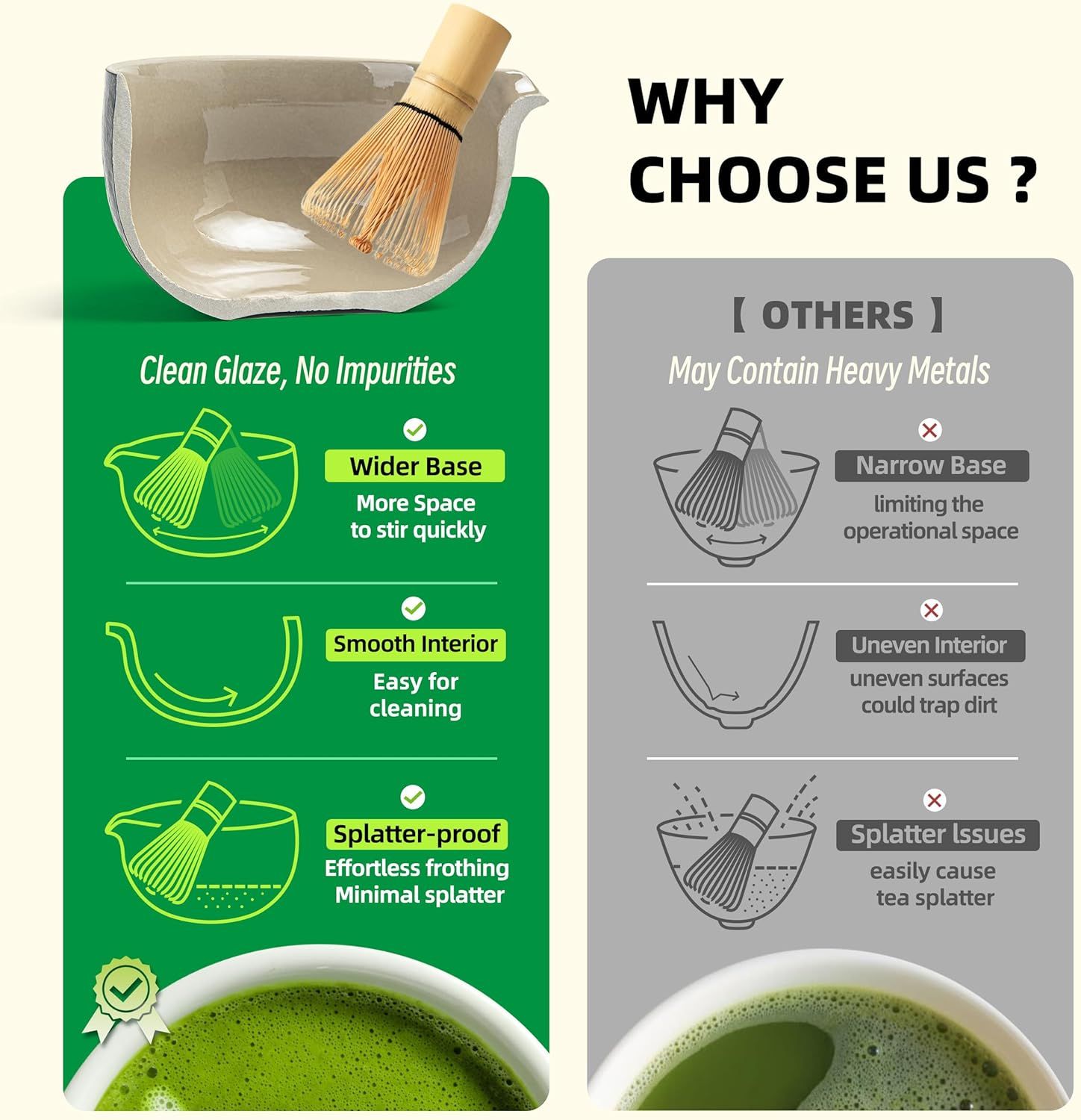 TEANAGOO Service à thé japonais, ensemble de fouet à matcha, bol à matcha en bambou (Chasen), cuillère (chashaku), support de fouet à matcha, kit de fabrication de thé. O1, kit de poudre de thé vert