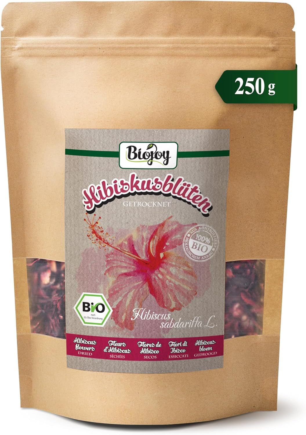 Fleurs d'hibiscus séchées bio pour infusion 250 g