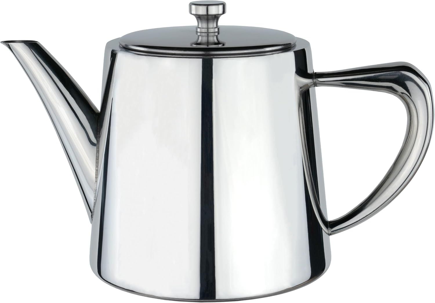 Café Olé Derwent Théière 680 ml, pour 3 personnes, en acier inoxydable, design moderne avec finition miroir, bec verseur parfait