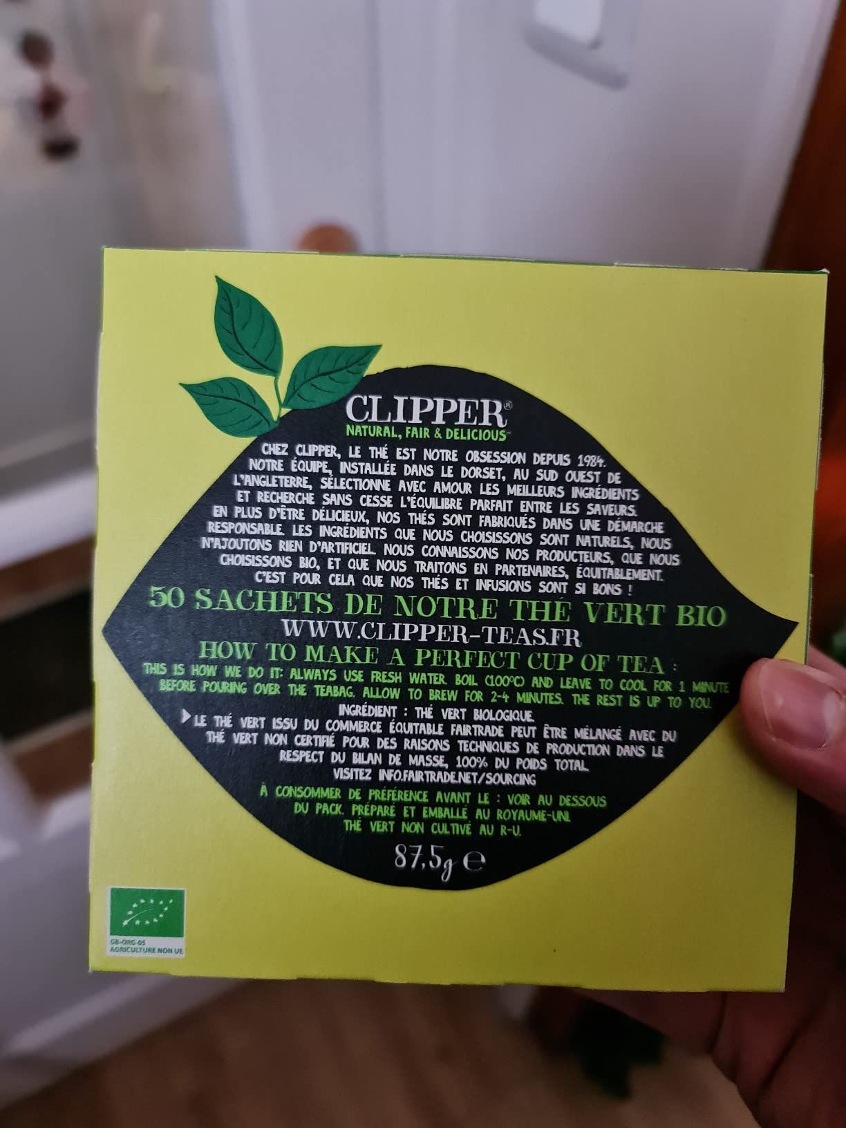 Thé vert bio citron Clipper - 50 sachets