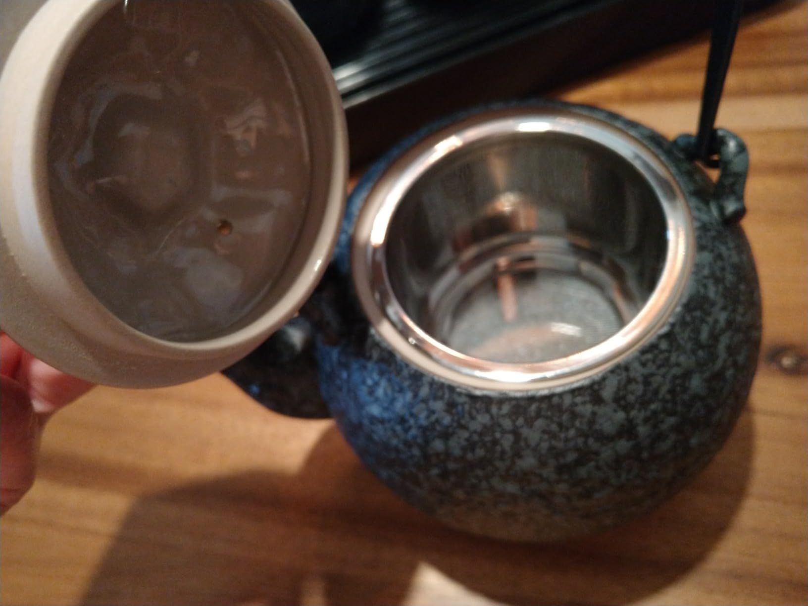 TEANAGOO Service à thé japonais complet avec plateau, gris anthracite, service à thé en porcelaine de Chine, 1 théière (700ml/25oz) + 6 tasses à thé (205ml/7.2oz),U1, plateau à thé avec