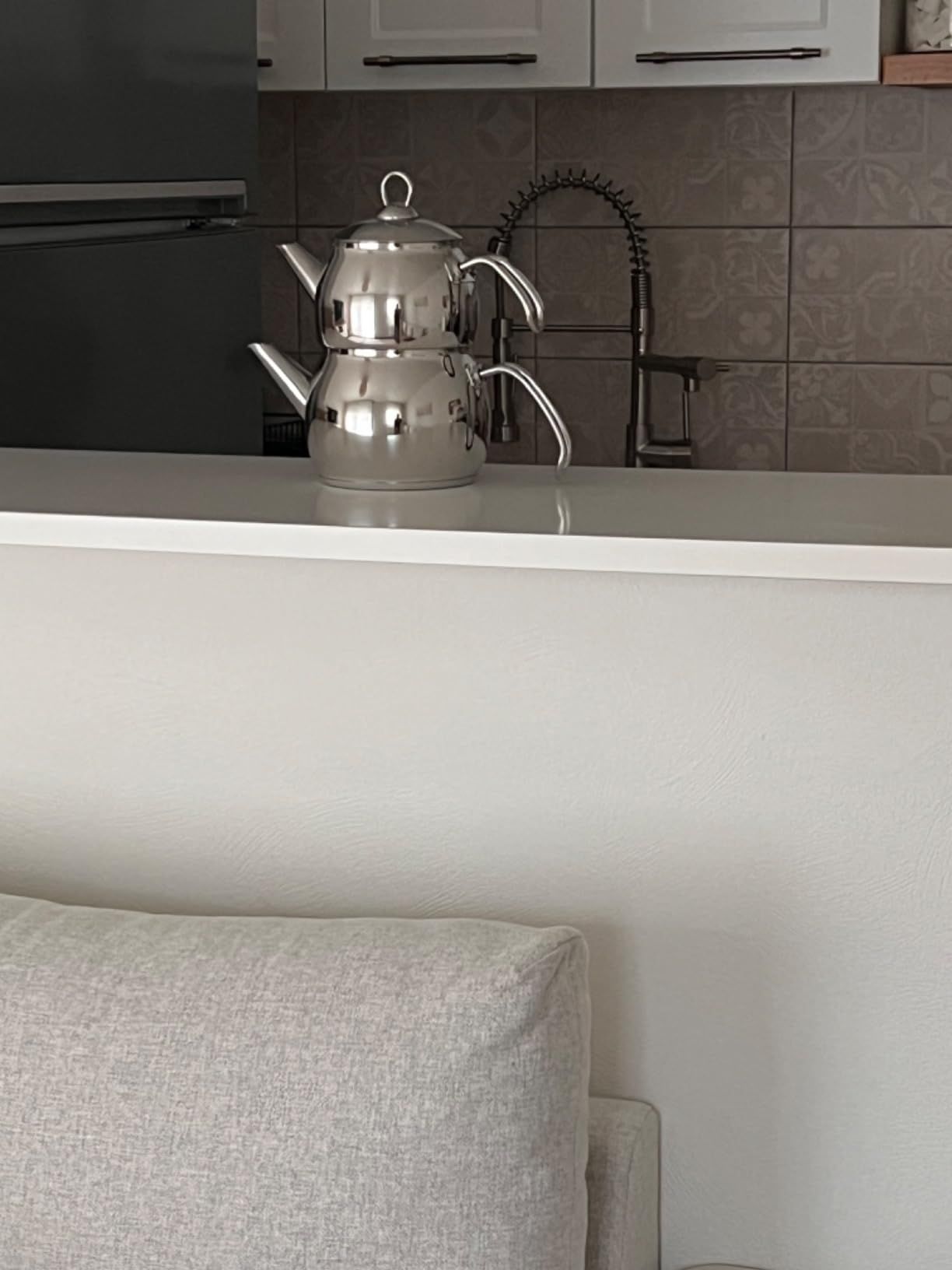 Karaca Belinay Teiera in Metallo con Teiera in Acciaio INOX, Teiera Turca, Bollitore, Teiera: 1 litro, 1,6 l, teiere turche Belinay