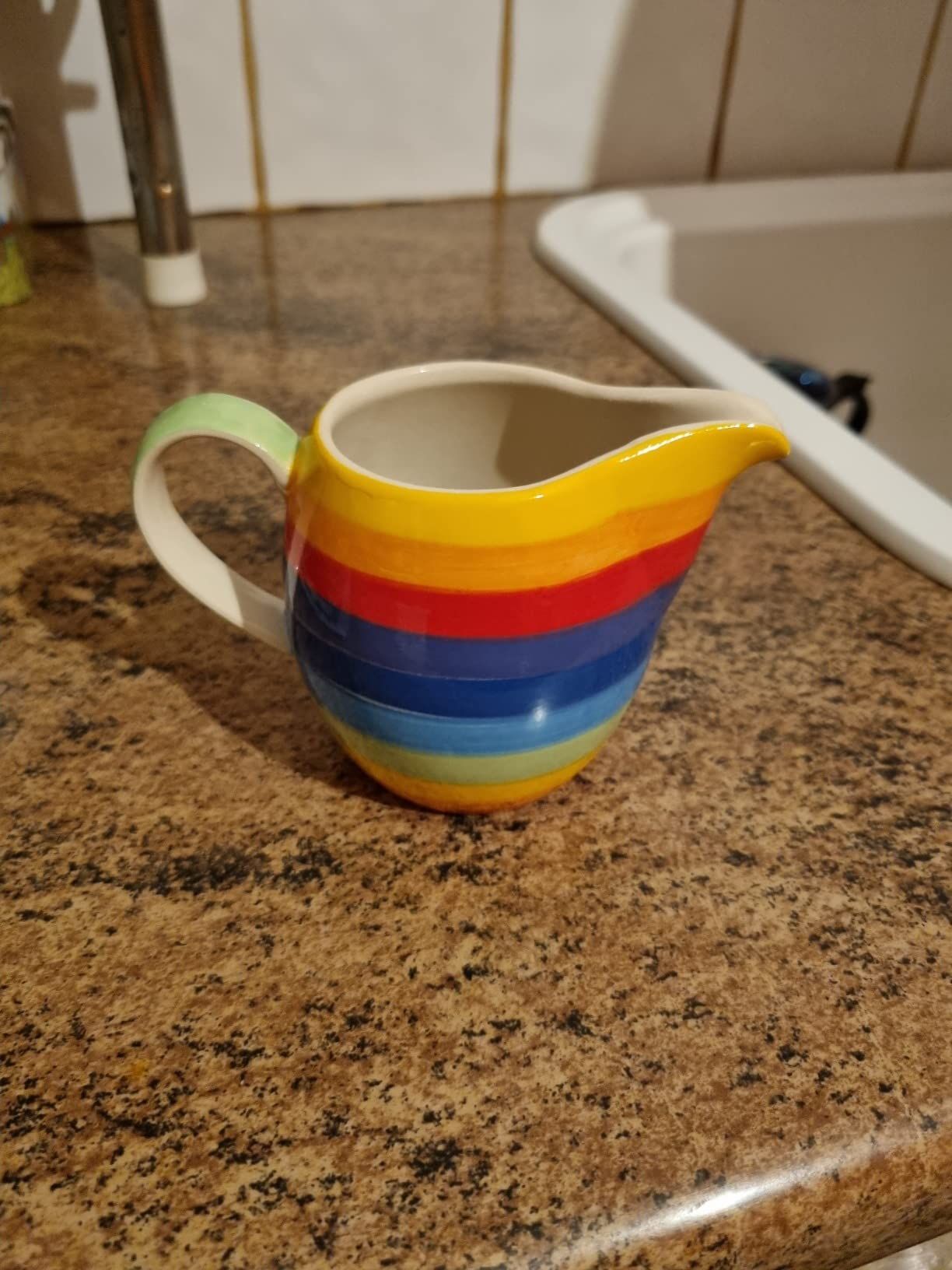 Petite Théière Arc-En-Ciel Rayures 1-2 Personnes Céramique 560 Millilitres Multicolore