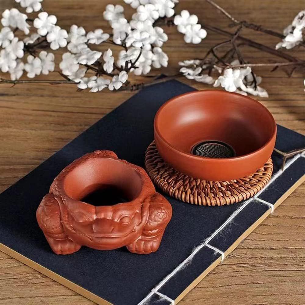 Zisha Kung fu Théière en céramique violette faite à la main Motif crapaud chinois Violet